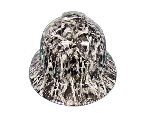 Screaming Skull Custom Hydro Dipped Full Brim Hard Hat - Right Side View