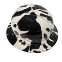 Black And White Cow Hide Custom Hydro Dipped Full Brim Hard Hat - Right Side View