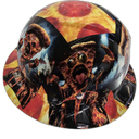 Pepperoni Pizza And The Cheesest Band Custom Hydro Dipped Full Brim Hard Hat - Right Side View