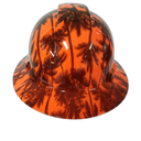 Hi Vis Orange California Sunset Custom Hydro Dipped Full Brim Hard Hat - Right Side View