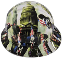 American Clown Show Democratic Clowns Custom Hydro Dipped Full Brim Hard Hat - Right Side View