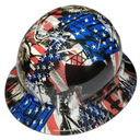 American Military Salute Who Serve Custom Hydro Dipped Full Brim Hard Hat - Right Side View