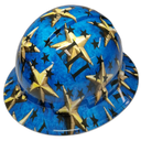 3 Percenteer Logo Patriotic Stars Custom Hydro Dipped Full Brim Hard Hat - Right Side View