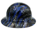 Urban Camo Blue Splash Custom Hydro Dipped Full Brim Hard Hat - Right Side View