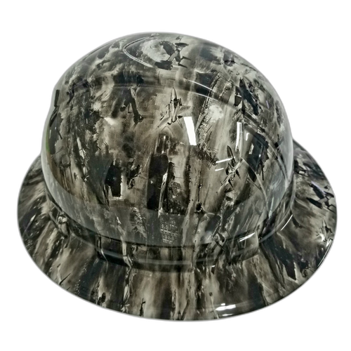 War Machine Camo Tanks Planes Ships Custom Hydro Dipped Full Brim Hard Hat - Right Side View