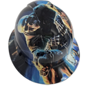 Pit Bulls To The Grave Bully Pits Custom Hydro Dipped Full Brim Hard Hat - Right Side View