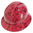 Hot Pink Bandana Print Color Custom Hydro Dipped Full Brim Hard Hat - Right Side View