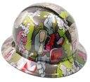 Comic Book Zombie Squad Custom Hydro Dipped Full Brim Hard Hat - Right Side View