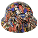 Sticker Bomb Custom Hydro Dipped Full Brim Hard Hat - Right Side View