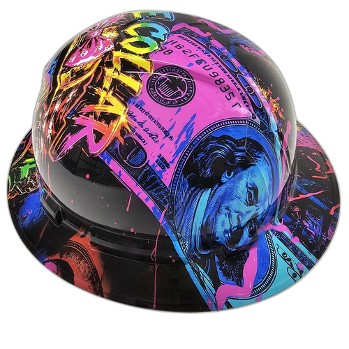 Blue Collar Baddie Women's custom hydro dipped hard hat - right side