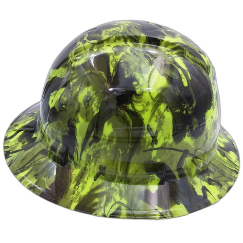 Demon Hunter Custom Hydro Dipped Full Brim Hard Hat - Right Side View