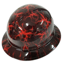 Red And Black Skulls Custom Hydro Dipped Full Brim Hard Hat - Right Side View