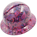 Hot Pink Brad Paisleys Custom Hydro Dipped Full Brim Hard Hat - Right Side View