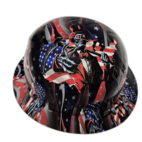 American Reaper Grim Reaper Custom Hydro Dipped Full Brim Hard Hat - Right Side View