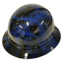 Blue Lightning Custom Hydro Dipped Full Brim Hard Hat - Right Side View