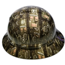 Military Truck Camo Custom Hydro Dipped Full Brim Hard Hat - Right Side View