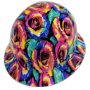 Tye Dyed Roses Custom Hydro Dipped Full Brim Hard Hat - Right Side View