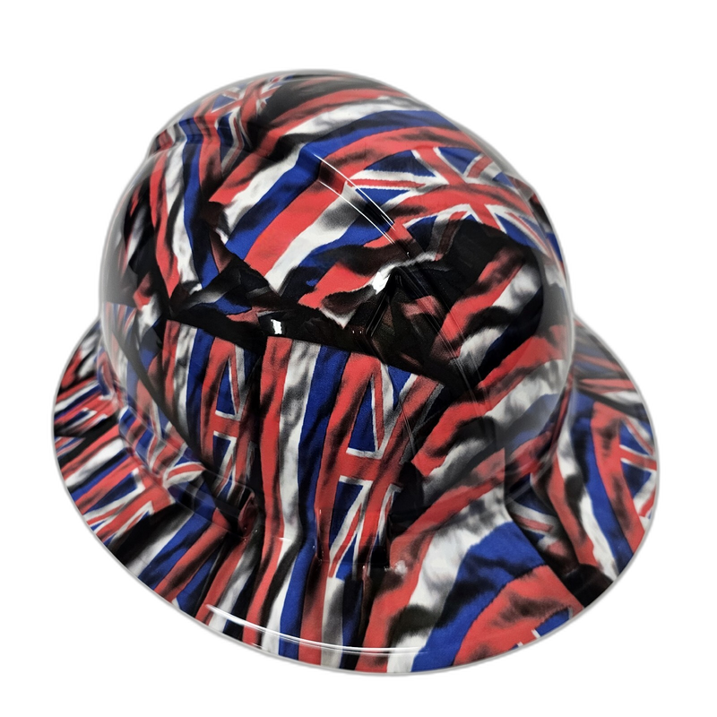 Waving Hawaii State Flag hard hat right side view