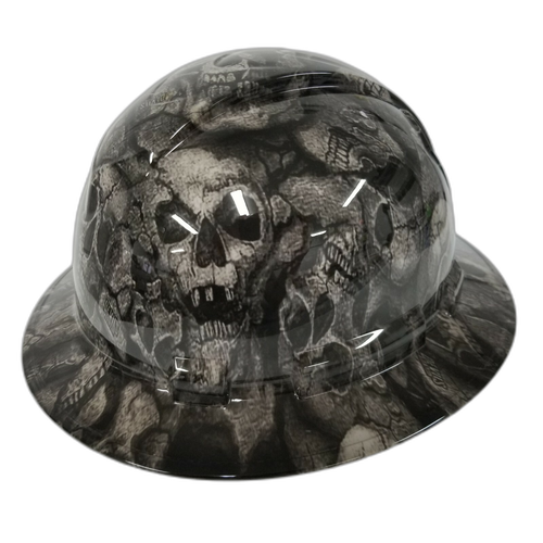 Devils Canyon Skull Camo Custom Hydro Dipped Full Brim Hard Hat - Right Side View
