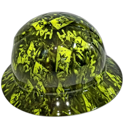 The Stacked Deck Custom Hydro Dipped Full Brim Hard Hat - Right Side View