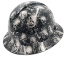 White Smoking Skulls Custom Hydro Dipped Full Brim Hard Hat - Right Side View