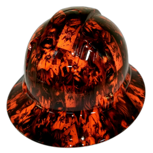 Outrageous Orange Ha Ha Custom Hydro Dipped Full Brim Hard Hat - Right Side View