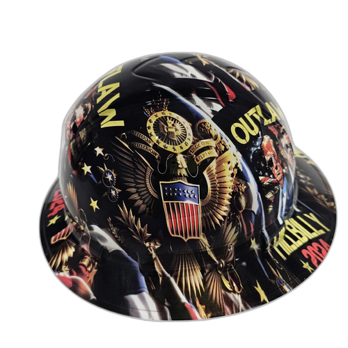 Vance Outlaw Hillbilly 2024 Pres Custom Hydro Dipped Full Brim Hard Hat - Right Side View