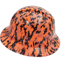 Digital Orange Camo Custom Hydro Dipped Full Brim Hard Hat - Right Side View