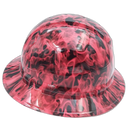 Wicked Fire Hi Vis Pink Custom Hydro Dipped Full Brim Hard Hat - Right Side View