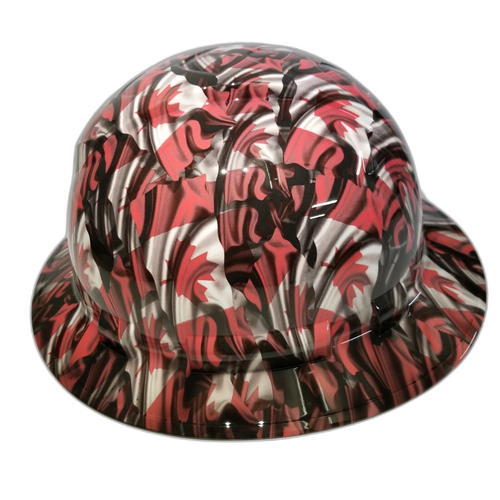 The Canadian Flag Custom Hydro Dipped Full Brim Hard Hat - Right Side View