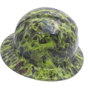 Wicked Fire Hi Vis Lime Custom Hydro Dipped Full Brim Hard Hat - Right Side View