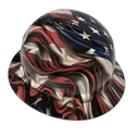 Hi Rez 3D American Flag Waving Custom Hydro Dipped Full Brim Hard Hat - Right Side View