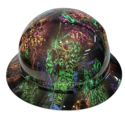 Leprechaun Irish Lucky Custom Hydro Dipped Full Brim Hard Hat - Right Side View