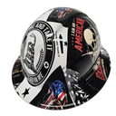 Patriot Come And Take It Sticker Bomb Custom Hydro Dipped Full Brim Hard Hat - Right Side View