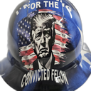 Im Voting For Convicted Felon Custom Hydro Dipped Full Brim Hard Hat - Right Side View