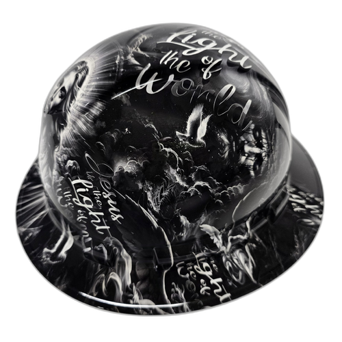 Jesus Loving Arms Light Of The World Custom Hydro Dipped Full Brim Hard Hat - Right Side View