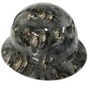 Ripping Out Skull Faces Hat Custom Hydro Dipped Full Brim Hard Hat - Right Side View