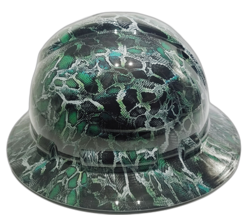 Super Snake Skin Custom Hydro Dipped Full Brim Hard Hat - Right Side View