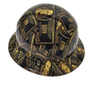 Big Money Goldbacks Gettin The Bag Custom Hydro Dipped Full Brim Hard Hat - Right Side View