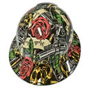 Hustle Hard Knuckles Roses Custom Hydro Dipped Full Brim Hard Hat - Right Side View