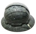 Driftwood Woodgrain Pattern Custom Hydro Dipped Full Brim Hard Hat - Right Side View