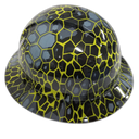 Hectick Camo Abstract Urban Design Custom Hydro Dipped Full Brim Hard Hat - Right Side View