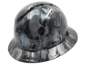 Paradise Lost Skulls Gunmetal Custom Hydro Dipped Full Brim Hard Hat - Right Side View