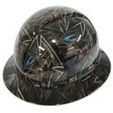 Grim Reaper Maltese Cross Skulls Custom Hydro Dipped Full Brim Hard Hat - Right Side View