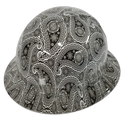 Black And White Bandanna Custom Hydro Dipped Full Brim Hard Hat - Right Side View