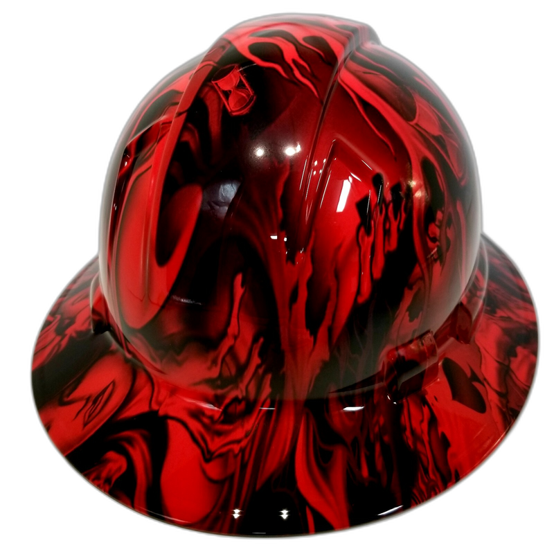 Candy Red Reaper Ace of Spades hard hat right side view