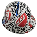 JDM Sticker Bomb Import Drift Missile Custom Hydro Dipped Full Brim Hard Hat - Right Side View