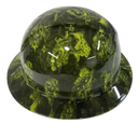 Hi Vis Green Melting Zombies Custom Hydro Dipped Full Brim Hard Hat - Right Side View