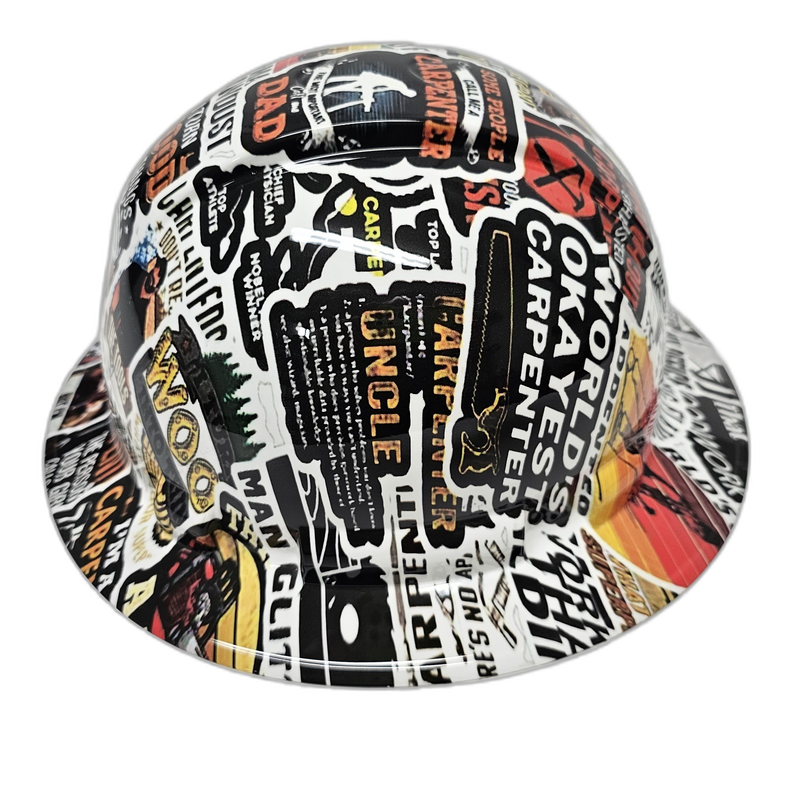 Carpenter Sticker Bomb hard hat right side view