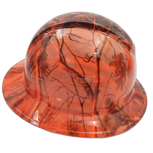Deep Woods Blaze Camo Custom Hydro Dipped Full Brim Hard Hat - Right Side View